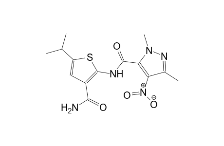 N-[3-(aminocarbonyl)-5-isopropyl-2-thienyl]-1,3-dimethyl-4-nitro-1H-pyrazole-5-carboxamide