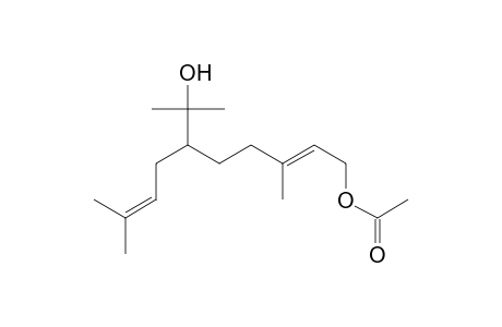 2-Octene-1,7-diol, 3,7-dimethyl-6-(3-methyl-2-butenyl)-, 1-acetate, (E)-(.+-.)-