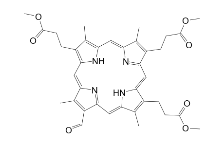 21H,23H-Porphine-2,8,12-tripropanoic acid, 17-formyl-3,7,13,18-tetramethyl-, trimethyl ester