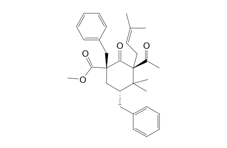 methyl (1R,3R,5R)-3-acetyl-1,5-dibenzyl-4,4-dimethyl-3-(3-methylbut-2-enyl)-2-oxo-cyclohexanecarboxylate