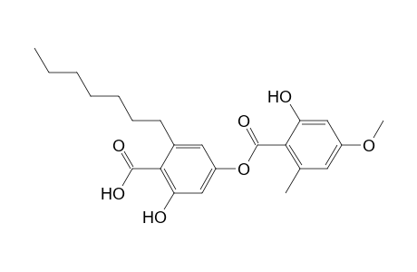 2-Heptyl-4-(4-methoxy-2-methyl-6-oxidanyl-phenyl)carbonyloxy-6-oxidanyl-benzoic acid