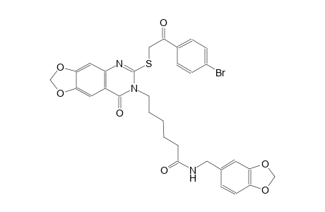 [1,3]dioxolo[4,5-g]quinazoline-7-hexanamide, N-(1,3-benzodioxol-5-ylmethyl)-6-[[2-(4-bromophenyl)-2-oxoethyl]thio]-7,8-dihydro-8-oxo-
