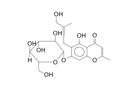 2-METHYL-5-HYDROXY-6-(2-BUTENYL-3-HYDROXYMETHYL)-7-(BETA-D-GLUCOPYRANOSYLOXY)-4H-1-BENZOPYRAN-4-ONE