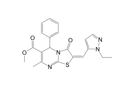 (2E)-2-[(2-ethyl-3-pyrazolyl)methylidene]-7-methyl-3-oxo-5-phenyl-5H-thiazolo[3,2-a]pyrimidine-6-carboxylic acid methyl ester