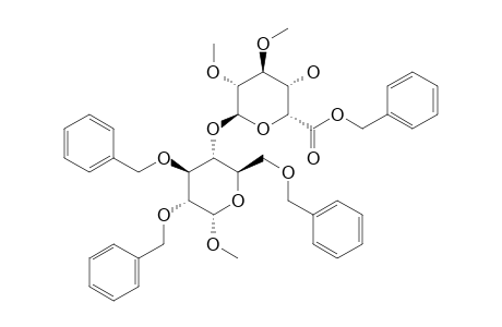 (2R,3S,4S,5R,6R)-6-[(2R,3R,4S,5R,6S)-4,5-bis(benzyloxy)-2-(benzyloxymethyl)-6-methoxy-tetrahydropyran-3-yl]oxy-3-hydroxy-4,5-dimethoxy-tetrahydropyran-2-carboxylic acid benzyl ester