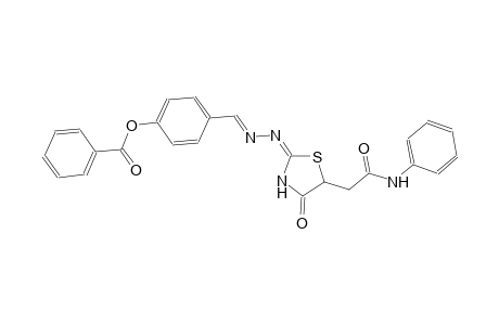 4-((E)-{(2E)-2-[5-(2-anilino-2-oxoethyl)-4-oxo-1,3-thiazolidin-2-ylidene]hydrazono}methyl)phenyl benzoate