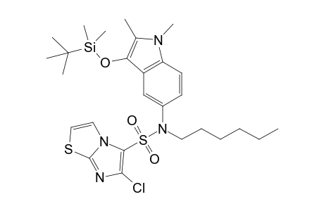 6-Chloro-imidazo[2,1-b]thiazole-5-sulfonic acid[3-(tert-butyl-dimethyl-silanyloxy)-1,2-dimethyl-1H-indol-5-yl]-hexyl-amide