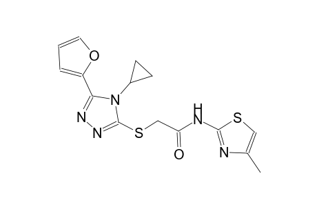 acetamide, 2-[[4-cyclopropyl-5-(2-furanyl)-4H-1,2,4-triazol-3-yl]thio]-N-(4-methyl-2-thiazolyl)-