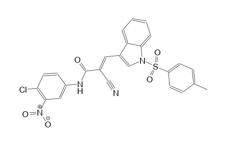 (2E)-N-(4-chloro-3-nitrophenyl)-2-cyano-3-{1-[(4-methylphenyl)sulfonyl]-1H-indol-3-yl}-2-propenamide