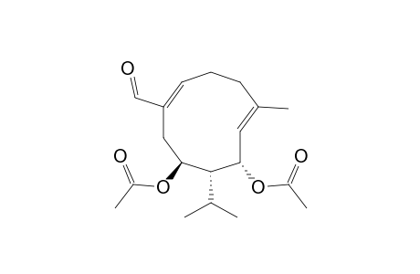 PULICANADIENE-B;(1E,4E)-6-ALPHA,8-BETA-DIACETOXY-7-BETA-H-GERMACRA-1(10),4-DIEN-14-AL