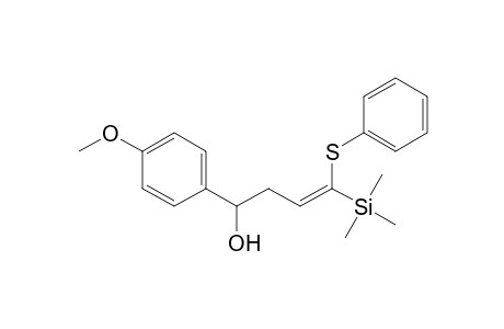 4-(Hydroxy)-4-(4-methoxyphenyl)-1-(phenylthio)-1-(trimethylsilyl)-1-butene
