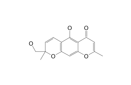FICUFORMODIOL_B;8-S-5-HYDROXY-8-HYDROXYMETHYL-2,8-DIMETHYL-8-H-PYRANO-[3.2-G]-CHROMEN-4-ONE