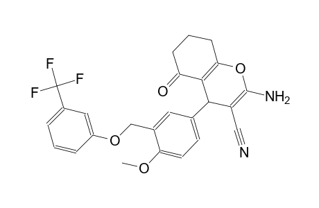 2-amino-4-(4-methoxy-3-{[3-(trifluoromethyl)phenoxy]methyl}phenyl)-5-oxo-5,6,7,8-tetrahydro-4H-chromene-3-carbonitrile