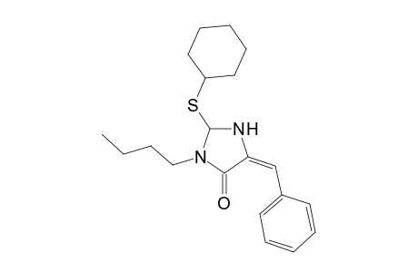 2-Cyclohexylthia-5-benzylidene-3-butyl-4H-imidazolidin-4-one
