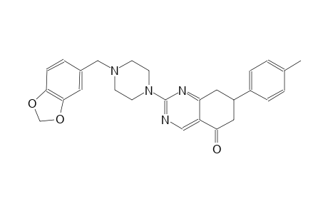 2-[4-(1,3-benzodioxol-5-ylmethyl)-1-piperazinyl]-7-(4-methylphenyl)-7,8-dihydro-5(6H)-quinazolinone