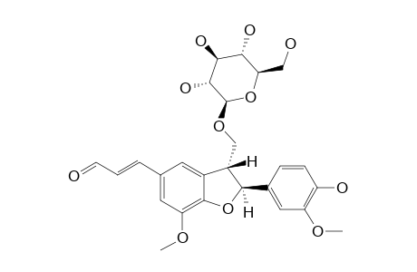 TORTOSIDE-F;(7R,8S)-DEHYDROCONIFERYL-ALCOHOL-8,5'-DEHYDROCONIFERYL-ALDEHYDE-9-O-BETA-D-GLUCOPYRANOSIDE