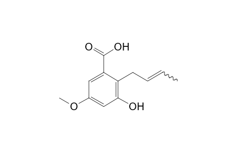 6-(2-butenyl)-5-hydroxy-m-anisic acid