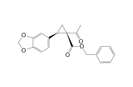 Benzyl (1R,2R)-1-acetyl-2-(benzo-1,3-dioxol-5-yl)cyclopropane-1-carboxylate