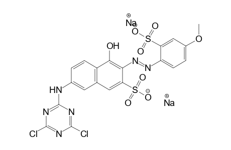 2-Naphthalenesulfonic acid, 7-[(4,6-dichloro-1,3,5-triazin-2-yl)amino]-4-hydroxy-3-[(4-methoxy-2-sulfophenyl)azo]-, disodium salt