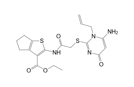 ethyl 2-({[(1-allyl-6-amino-4-oxo-1,4-dihydro-2-pyrimidinyl)sulfanyl]acetyl}amino)-5,6-dihydro-4H-cyclopenta[b]thiophene-3-carboxylate