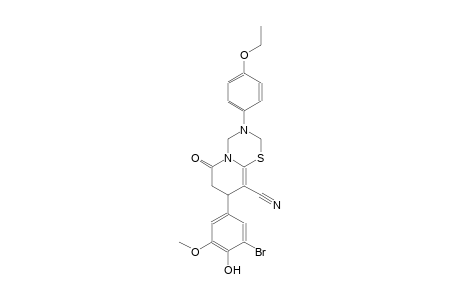 2H,6H-pyrido[2,1-b][1,3,5]thiadiazine-9-carbonitrile, 8-(3-bromo-4-hydroxy-5-methoxyphenyl)-3-(4-ethoxyphenyl)-3,4,7,8-tetrahydro-6-oxo-
