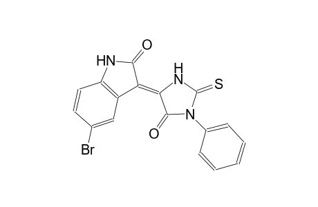 (3Z)-5-bromo-3-(5-oxo-1-phenyl-2-thioxo-4-imidazolidinylidene)-1,3-dihydro-2H-indol-2-one