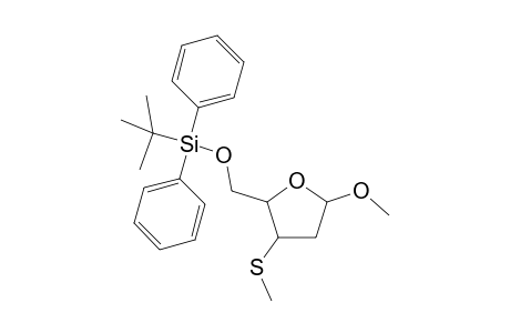 Methyl 2,3-dideoxy-3-methylthio-5-O-( t-butyldiphenylsilyl)-D-erythro-pentafuranoside