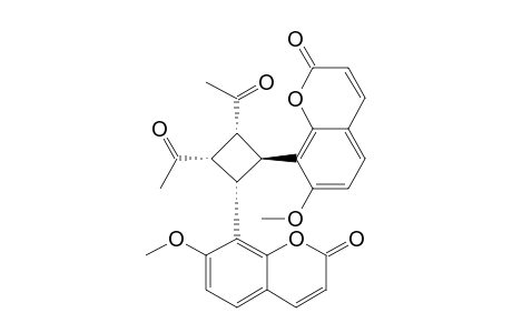 3,4-trans-Diacetyl-1,2-cis-bis(7-methoxy-2-oxobenzopyran-8-yl)cyclobutane
