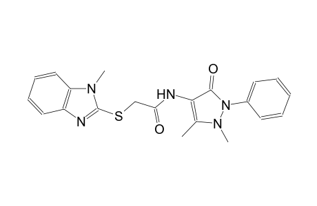 acetamide, N-(2,3-dihydro-1,5-dimethyl-3-oxo-2-phenyl-1H-pyrazol-4-yl)-2-[(1-methyl-1H-benzimidazol-2-yl)thio]-