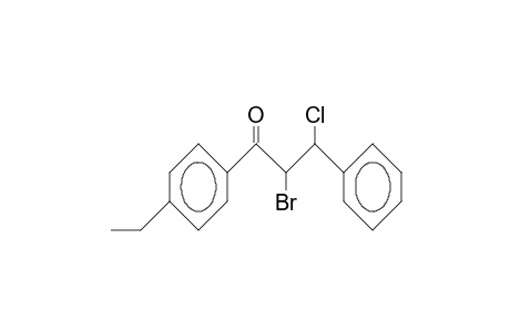 erythro-2-Bromo-3-chloro-4'-ethyl-3-phenyl-propiophenone