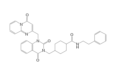 4-[(2,4-dioxo-1-[(4-oxo-4H-pyrido[1,2-a]pyrimidin-2-yl)methyl]-1,4-dihydro-3(2H)-quinazolinyl)methyl]-N-(2-phenylethyl)cyclohexanecarboxamide