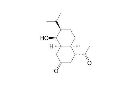 (1R,2R*,6R*,7S*,8R*)-2-Acetyl-7-hydroxy-8-isopropyl-1-methylbicyclo[4.4.0]decan-4-one