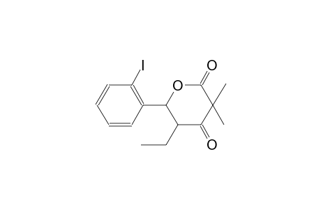 2H-pyran-2,4(3H)-dione, 5-ethyldihydro-6-(2-iodophenyl)-3,3-dimethyl-