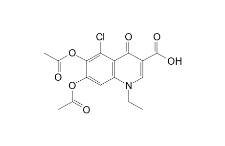 5-chloro-1,4-dihydro-6,7-dihydroxy-1-ethyl-4-oxo-3-quinolinecarboxylic acid, diacetate