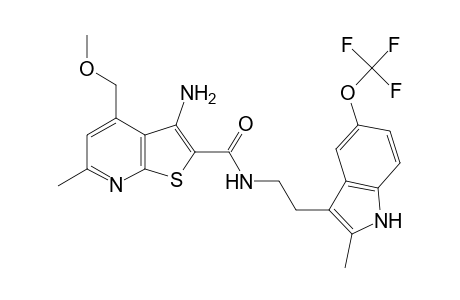 3-Amino-4-(methoxymethyl)-6-methyl-N-{2-[2-methyl-5-(trifluoromethoxy)-1H-indol-3-yl]ethyl}thieno[2,3-b]pyridine-2-carboxamide