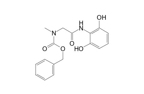 Carbamic acid, N-[2-[(2,6-dihydroxyphenyl)amino]-2-oxoethyl]-N-methyl-, phenylmethyl ester