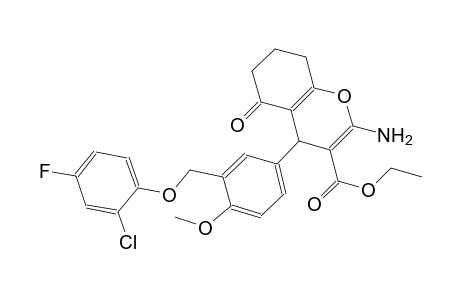ethyl 2-amino-4-{3-[(2-chloro-4-fluorophenoxy)methyl]-4-methoxyphenyl}-5-oxo-5,6,7,8-tetrahydro-4H-chromene-3-carboxylate