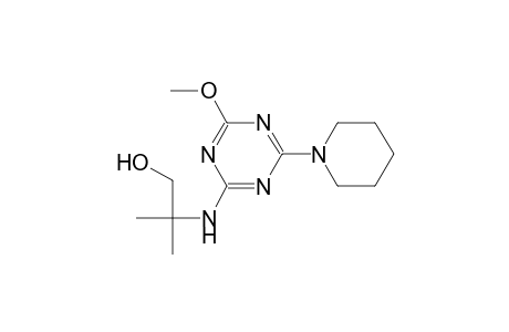 2-{[4-methoxy-6-(1-piperidinyl)-1,3,5-triazin-2-yl]amino}-2-methyl-1-propanol