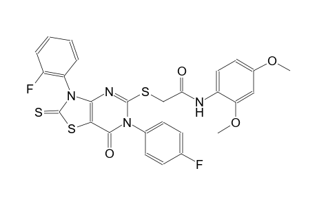 acetamide, N-(2,4-dimethoxyphenyl)-2-[[3-(2-fluorophenyl)-6-(4-fluorophenyl)-2,3,6,7-tetrahydro-7-oxo-2-thioxothiazolo[4,5-d]pyrimidin-5-yl]thio]-