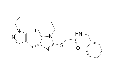 N-benzyl-2-({(4E)-1-ethyl-4-[(1-ethyl-1H-pyrazol-4-yl)methylene]-5-oxo-4,5-dihydro-1H-imidazol-2-yl}sulfanyl)acetamide