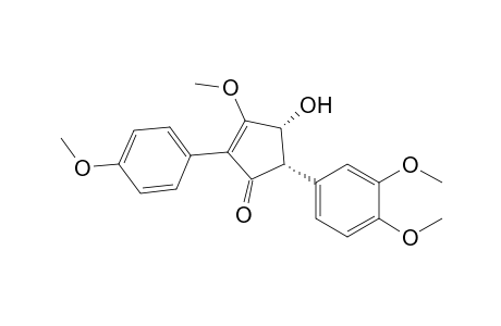 (-)-cis-4-Hydroxy-3-methoxy-2-(4-methoxyphenyl)-5-(3,4-dimethoxyphenyl)-2-cyclopenten-1-one