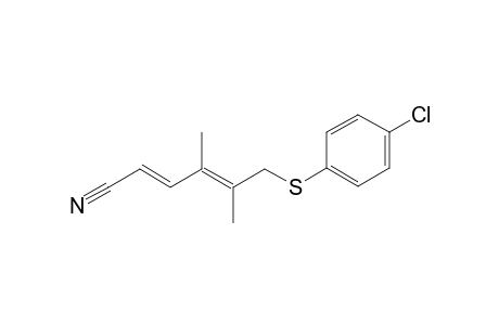 (2E,4E)-6-(4-chlorophenyl)sulfanyl-4,5-dimethyl-hexa-2,4-dienenitrile