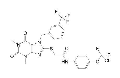 Acetamide, N-[4-(chlorodifluoromethoxy)phenyl]-2-[[2,3,6,7-tetrahydro-1,3-dimethyl-2,6-dioxo-7-[[3-(trifluoromethyl)phenyl]methyl]-1H-purin-8-yl]thio]-