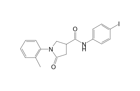N-(4-Iodophenyl)-1-(2-methylphenyl)-5-oxo-3-pyrrolidinecarboxamide