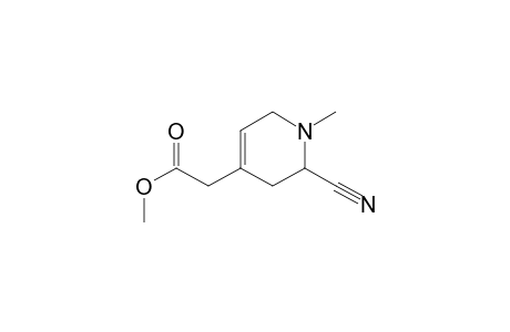 4-Pyridineacetic acid, 2-cyano-1,2,3,6-tetrahydro-1-methyl-, methyl ester, (.+-.)-