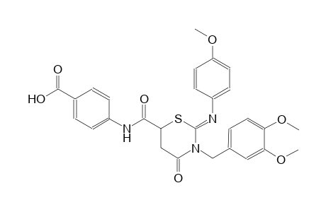 4-[({(2Z)-3-(3,4-dimethoxybenzyl)-2-[(4-methoxyphenyl)imino]-4-oxotetrahydro-2H-1,3-thiazin-6-yl}carbonyl)amino]benzoic acid