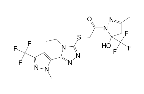 1-[({4-ethyl-5-[1-methyl-3-(trifluoromethyl)-1H-pyrazol-5-yl]-4H-1,2,4-triazol-3-yl}sulfanyl)acetyl]-3-methyl-5-(trifluoromethyl)-4,5-dihydro-1H-pyrazol-5-ol