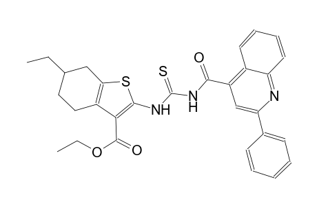 ethyl 6-ethyl-2-[({[(2-phenyl-4-quinolinyl)carbonyl]amino}carbothioyl)amino]-4,5,6,7-tetrahydro-1-benzothiophene-3-carboxylate
