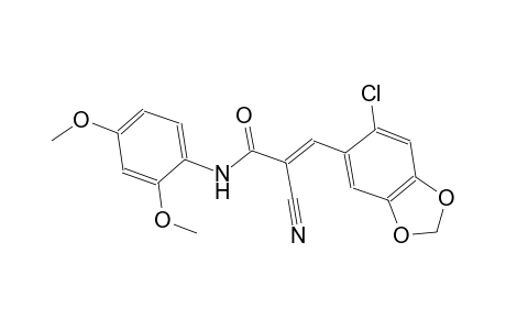 (2E)-3-(6-chloro-1,3-benzodioxol-5-yl)-2-cyano-N-(2,4-dimethoxyphenyl)-2-propenamide