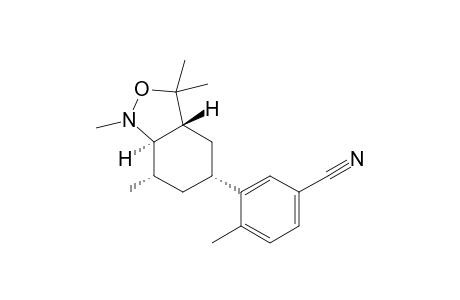 rac-4-methyl-3-((3aR,5R,7S,7aR)-1,3,3,7-tetramethyloctahydrobenzo[c]isoxazol-5-yl)benzonitrile
